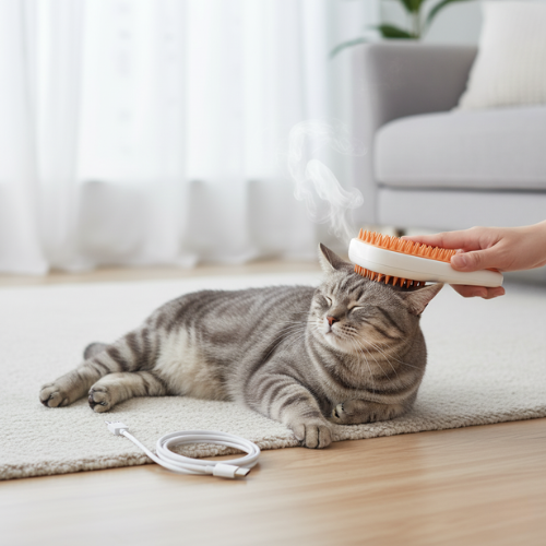 Brosse vapeur pour chat