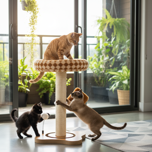 Griffoir pour chat avec lit