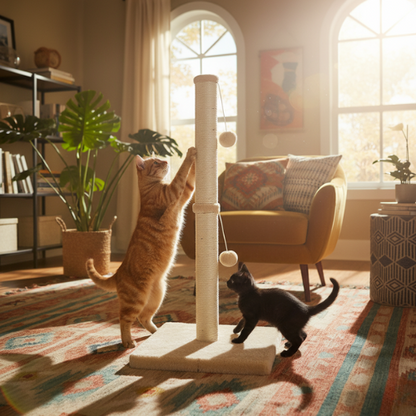 Griffoir avec jouet suspendu