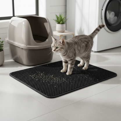 Tapis double couche pour litière