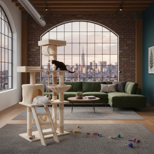 Arbre à chat à plusieurs niveaux