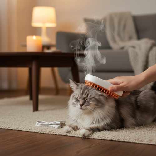 Brosse vapeur pour chat