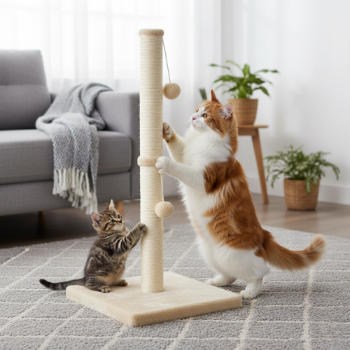 Griffoir avec jouet suspendu