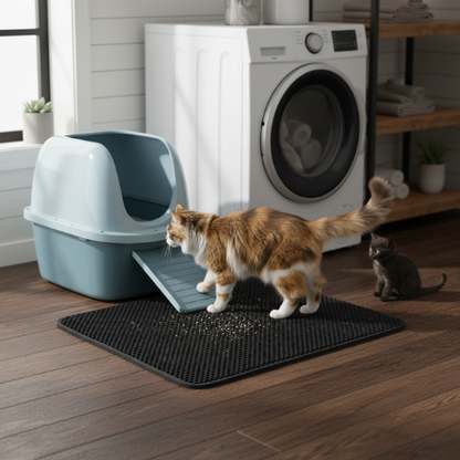 Tapis double couche pour litière