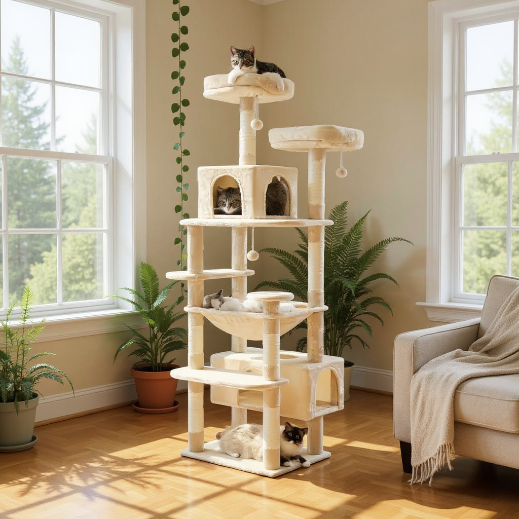 Arbre à chat d’intérieur multi-niveaux