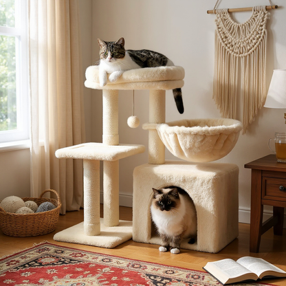 Arbre à chat trois niveaux