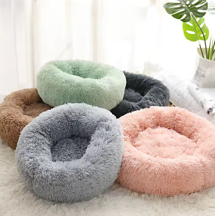 Panier en peluche rond