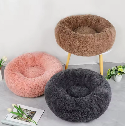 Panier en peluche rond