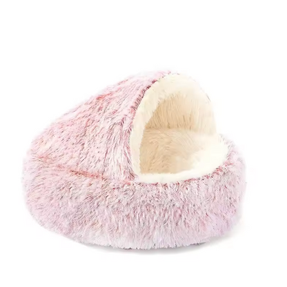 Panier en peluche avec toit intégré