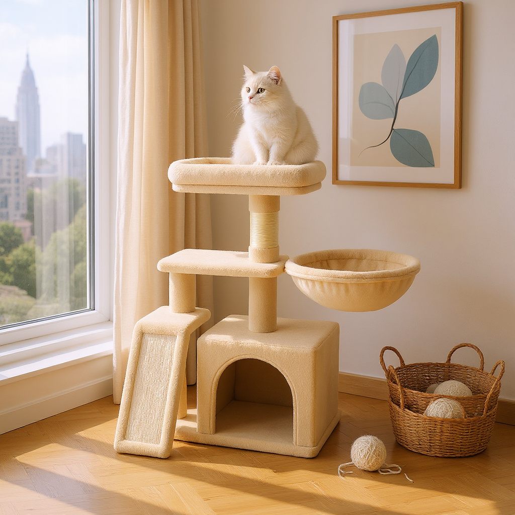 Arbre à chat trois niveaux