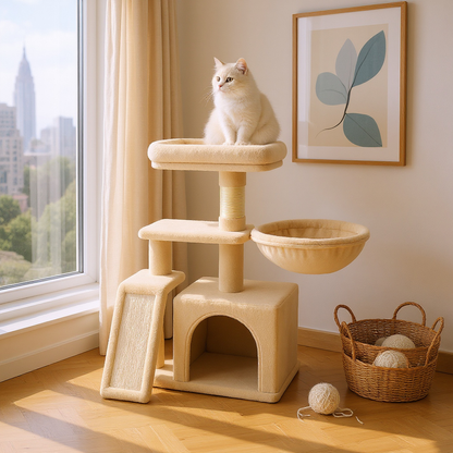 Arbre à chat trois niveaux