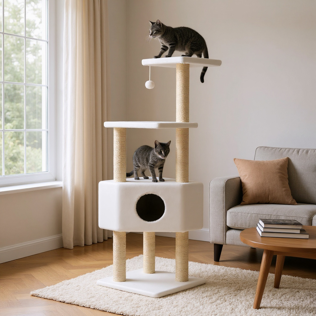 Arbre à chat d’intérieur quatre niveaux