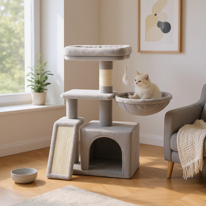 Arbre à chat trois niveaux