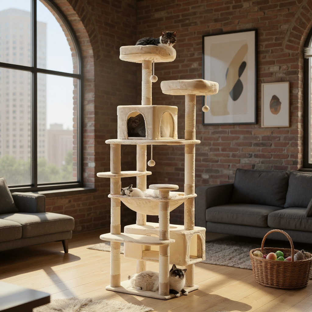 Arbre à chat d’intérieur multi-niveaux